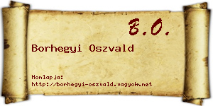 Borhegyi Oszvald névjegykártya